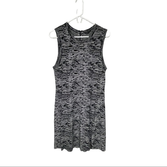 THEORY Space Dye Vimlin Prosecco Sleeveless Knit Mini A-line Black Dress, Medium - Picture 2 of 9